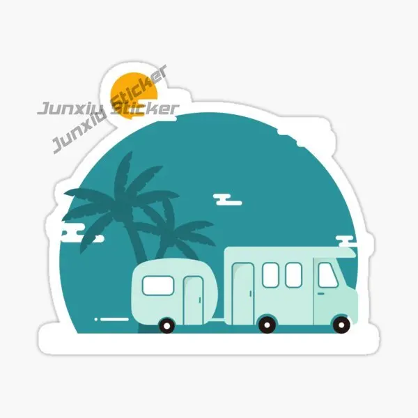 CAMPING VAN LIFE ADVENTURE HAPPY CAMPER Car Sticker Self Adhesive Car Truck Van Bumper Window Laptop Cup Wall PVC Decal