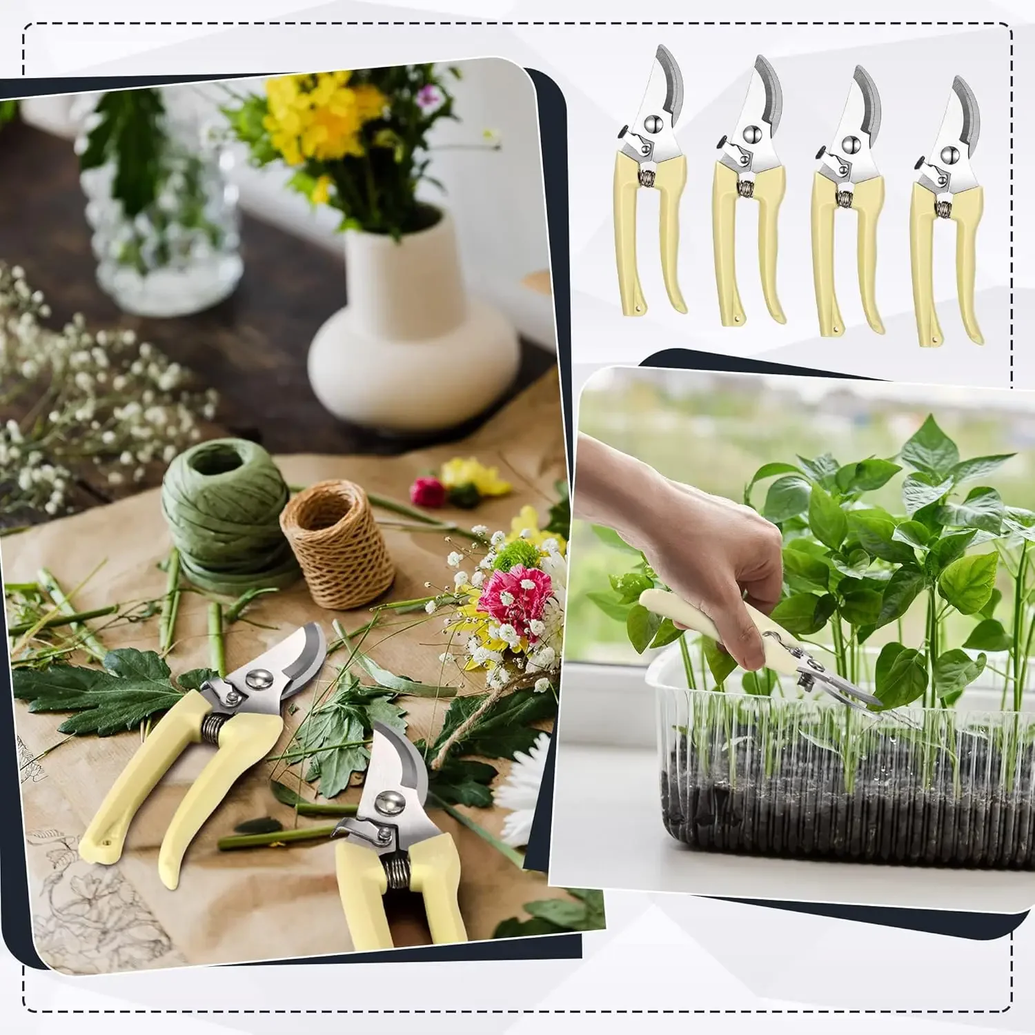 مقصات زهور الحديقة Chumia 30 - مقص تقليم شديد التحمل ومقص تشذيب - مقلم يدوي للبستنة في الفناء - بيج #6