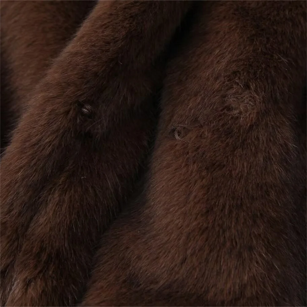 Damen-Plüschjacke, langärmelig, Kragen, einfarbig, Herbst, neue warme und winddichte Plüschjacke