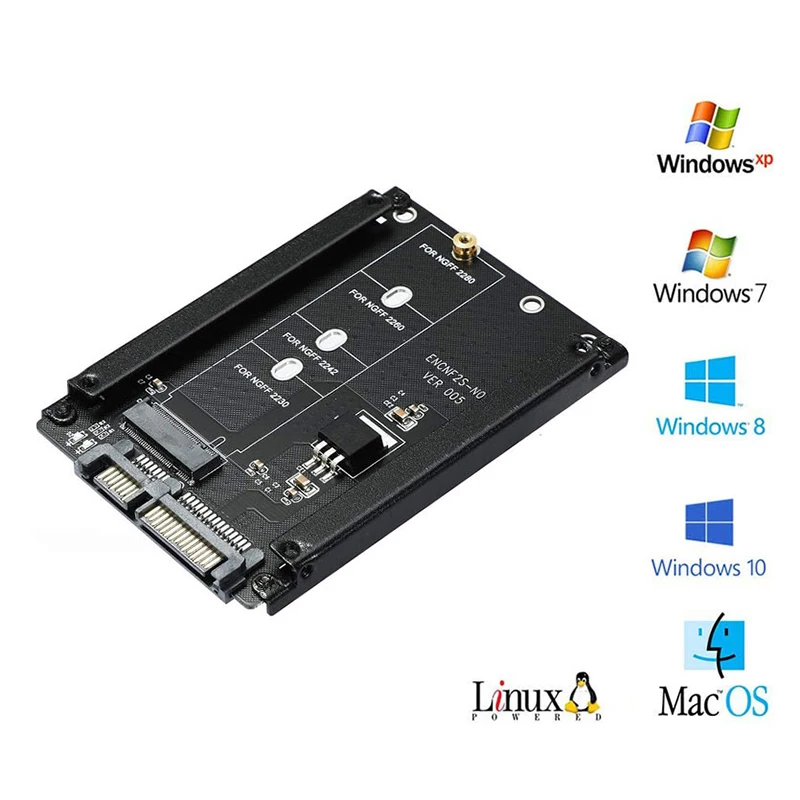 Dual M.2 NGFF to SATA Single M.2 NGFF to SATA Convert Adapter SSD B+M Key to 2.5inch SATA Extend Card With Enclosure Socket