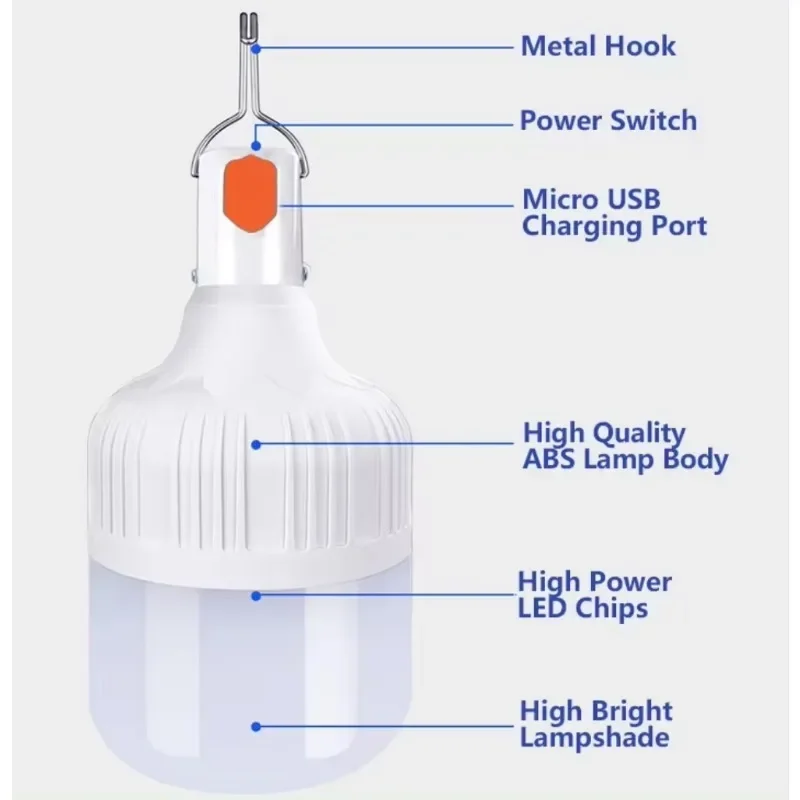 Camping Supplies Rechargeable Lamps Flashlight Lights Long Lasting Cool Camping Gear Outdoor Lighting Supplies Portable Led Lamp