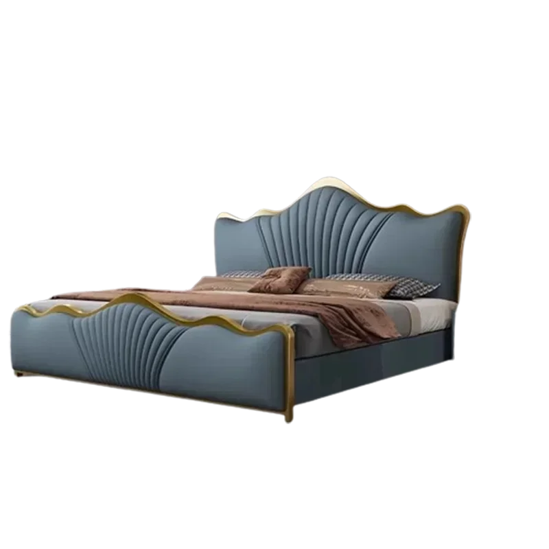 

Modern Luxury Bed Queen Double Whitr Wood Headboard Frame Double Bed Boys Sleeping Matrimonio Furniture For Bedroom