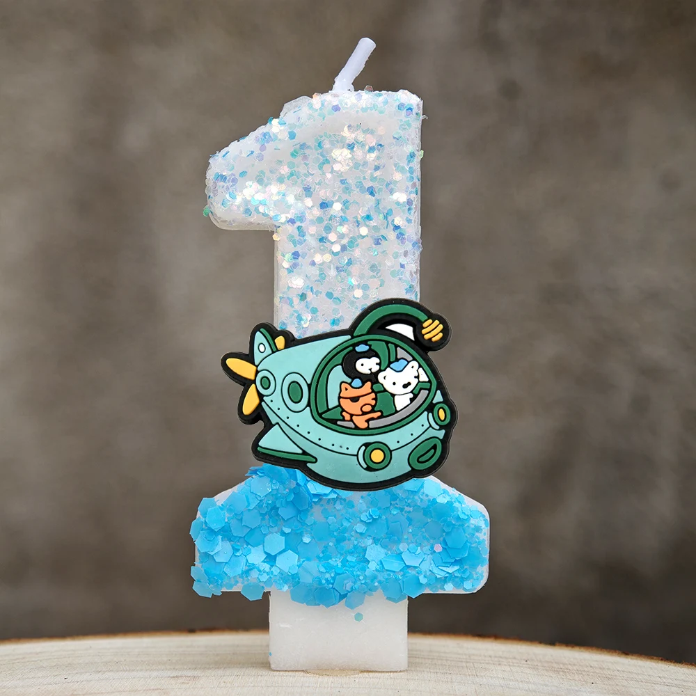 Octonauts Birthday Cake Candles Number Style Peso Penguin for  Preschool Party Decoration Supplies