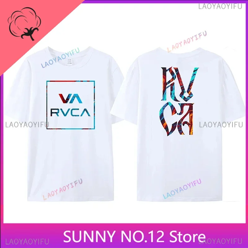 VA Men\'s Four Seasons THE BALANCE OF OPPOSITEST Shirt RVCA Fashion Casual Women\'s Letter Harajuku Retro Top