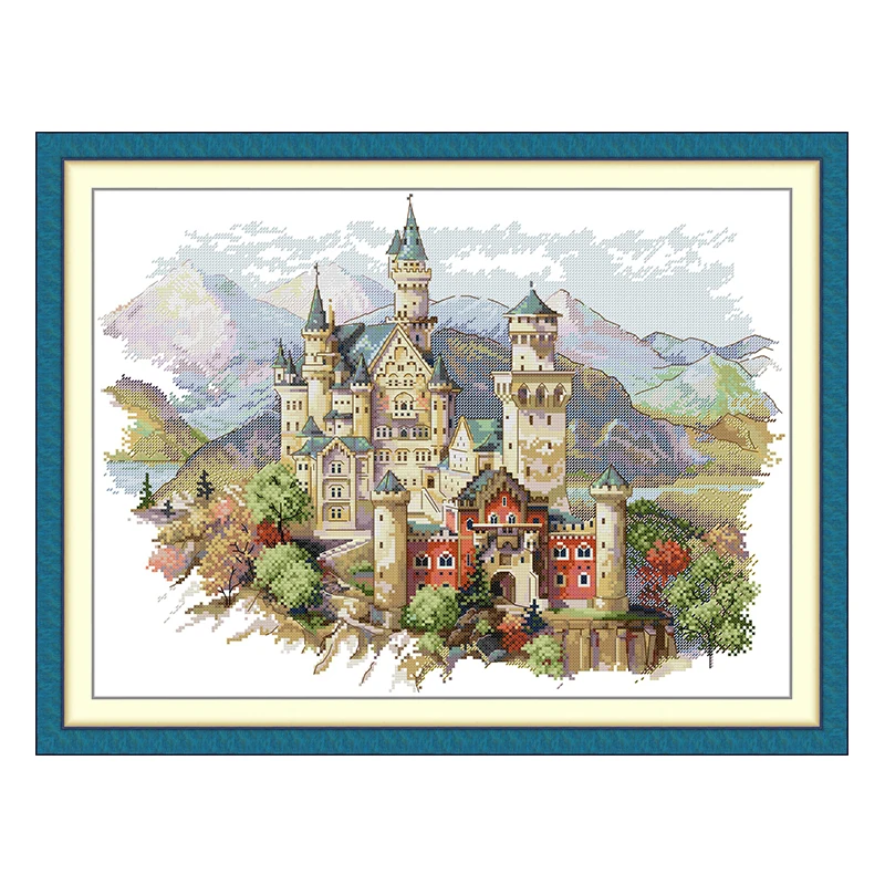 Castles Scenery Patterns Counted Cross Stitch Set DIY 11CT 14CT 16CT Stamped DMC Cross-stitch Kit Embroidery Needlework Crafts