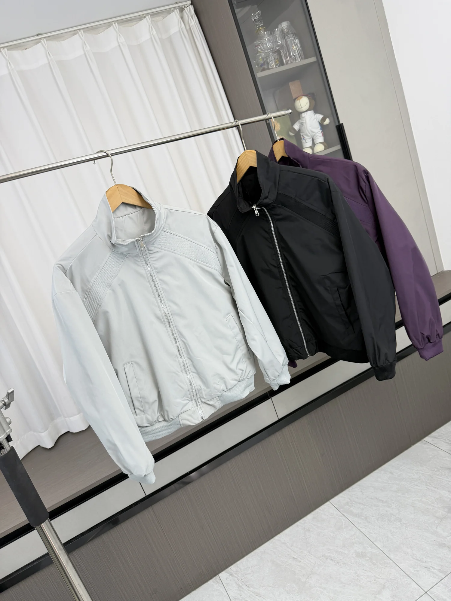 Deconstructed Design Men's Casual American Style Pilot Baseball Jacket High Street Fashion Long Sleeve Zipper Closure Coat