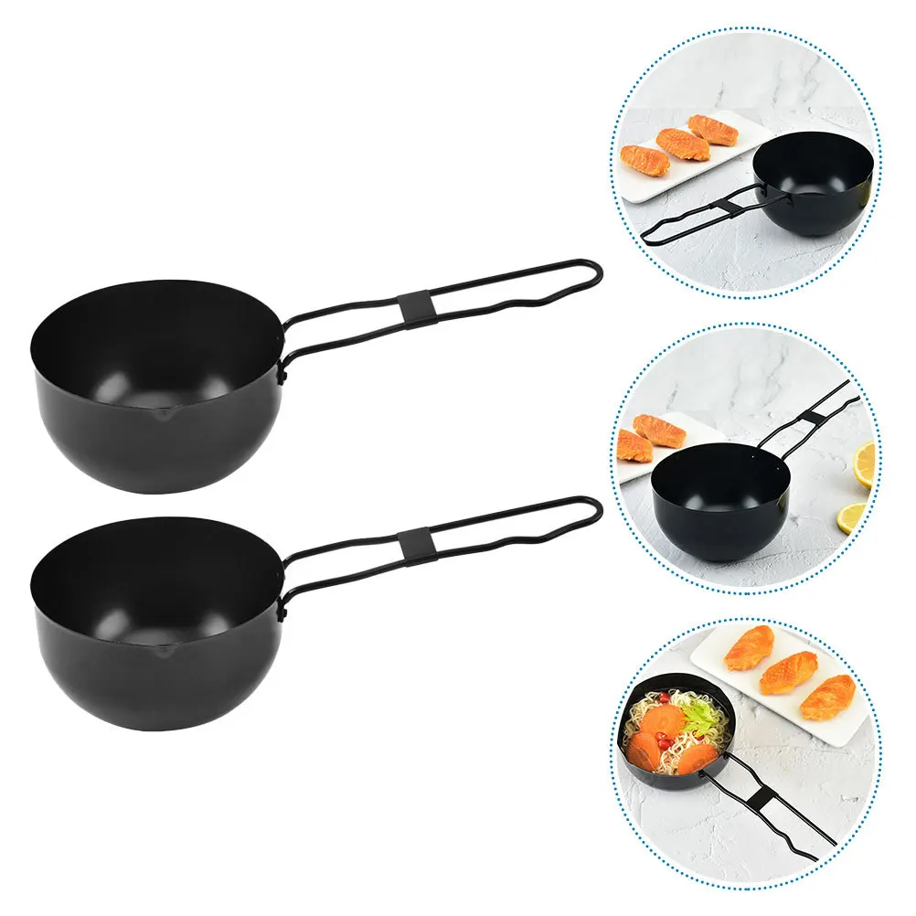 2 pezzi da campeggio all'aperto pentola ferro stufato zuppa pentole set picnic zaino in spalla escursionismo cucina portatile padella casseruola maniglia