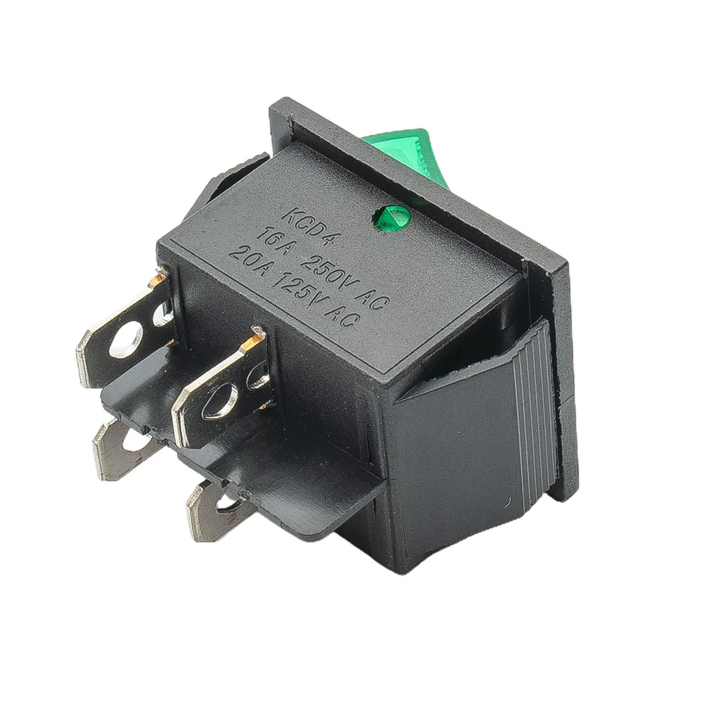 Electrical Control Rocker Switch DPST 4 Pin 16A 250V AC with Waterproof Cover for Use in Appliances and Machinery