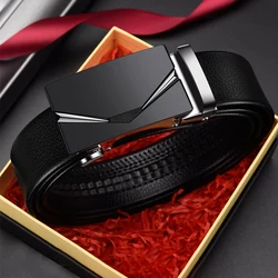 The new men's high quality leather belts luxury fashion straps automatic buckle leather on the second floor(Not to bring a gift)