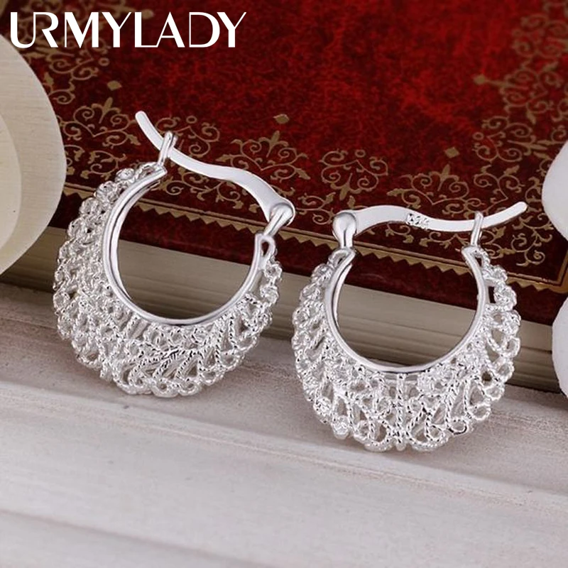 

charm pure 925 silver Earrings Women engagement jewelry noble beautiful fashion Solid party Earring Jewelry