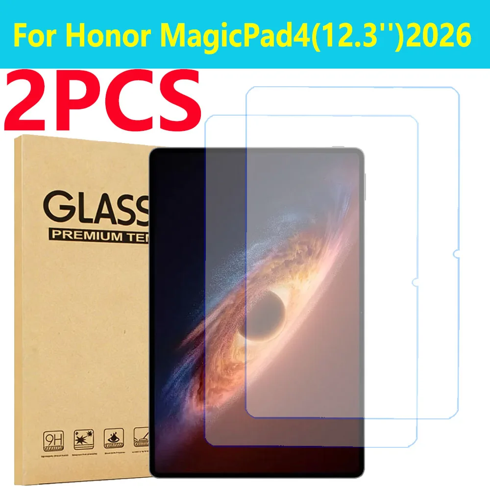 

2 Pieces HD Tempered Glass Screen Protector For Honor Magic Pad 4 12.3 inch 2026 Tablet Protective Film For Honor MagicPad 4