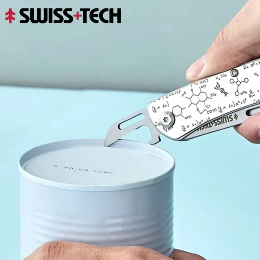 SWISS TECH Mini Folding Multi Tool Knife 9 In 1 EDC Outdoor Hand Tools Portable Pocket Knife Wood Saw Bottle Wine Opener
