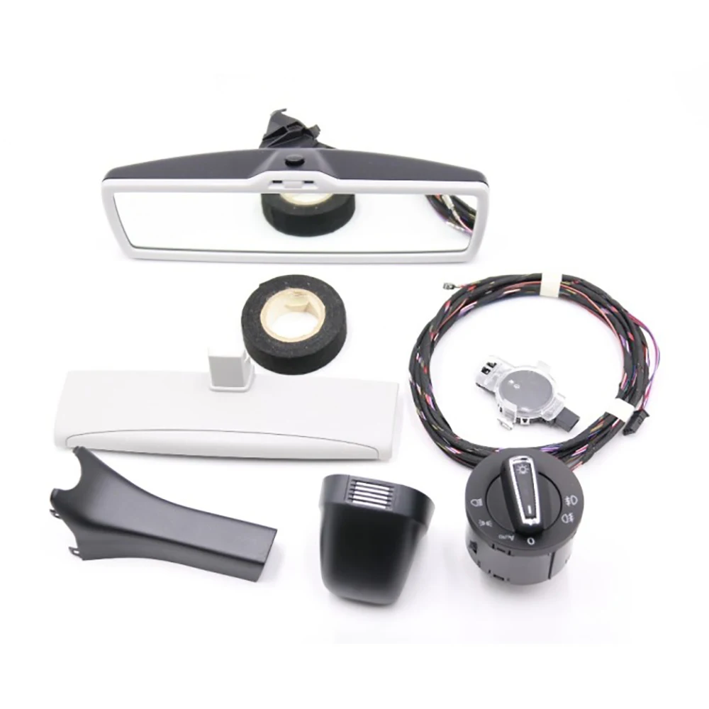 

Auto Headlight Switch+Rain Light Wiper Sensor Dimming Rear View Mirror For VW Golf 7 MK7