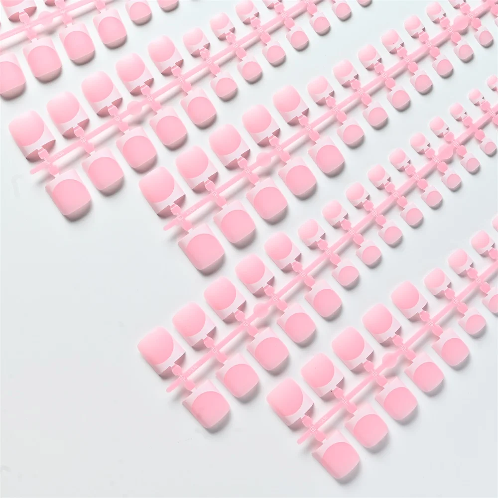 150Pcs Short Square Solid Light Pink Press On Toenails Matte Finish Fake Toenails Full Cover Reusable False Toenails For Beach *