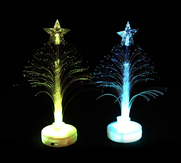 Árbol de Navidad de fibra electrónica LED con Flash, iluminación navideña colorida, decoraciones navideñas, regalos