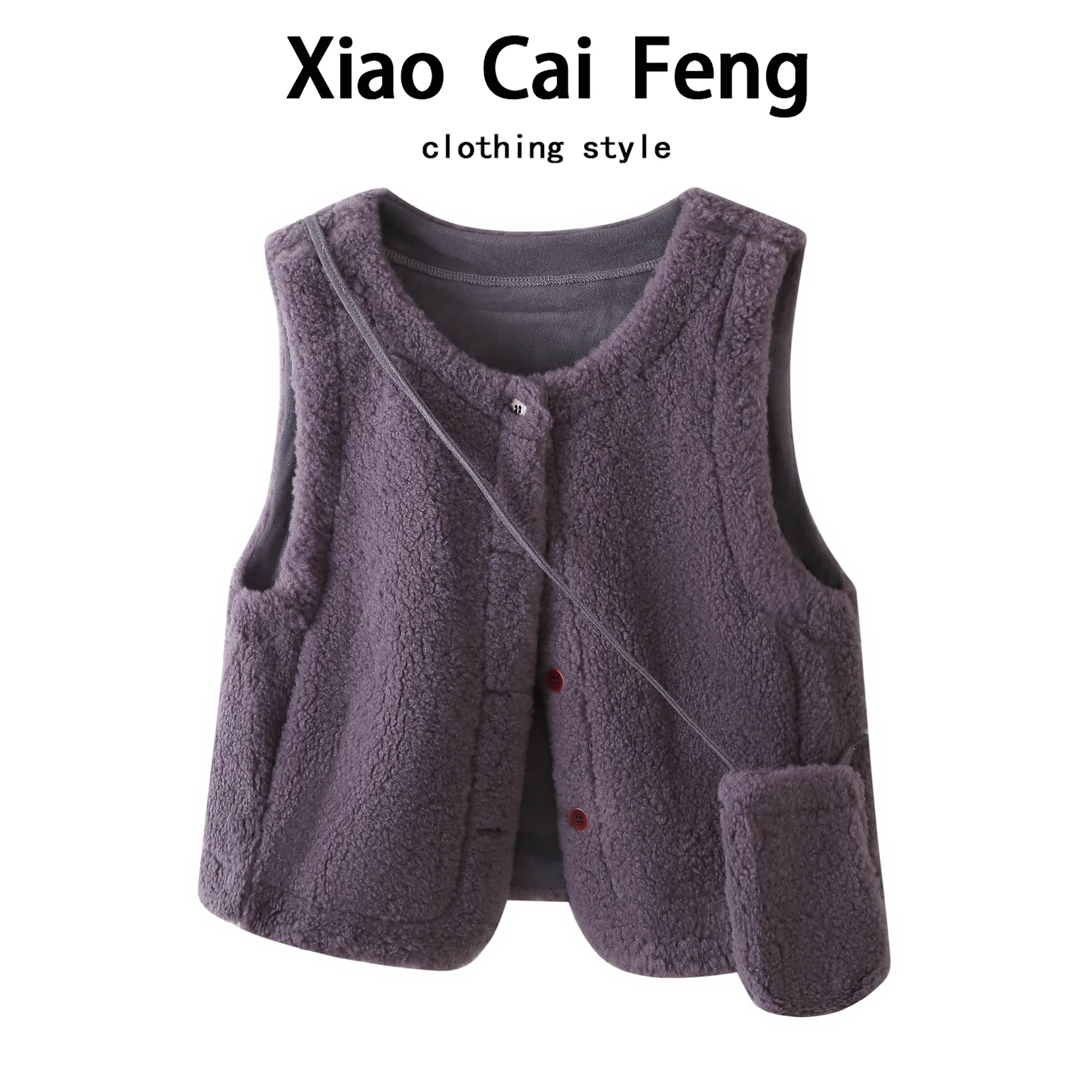 

Ladies ort Outerwear Faionable Lamb Fur Vest Top Women's Autumn Winter Warm Layering Open Cardigan Sle Casual Trend