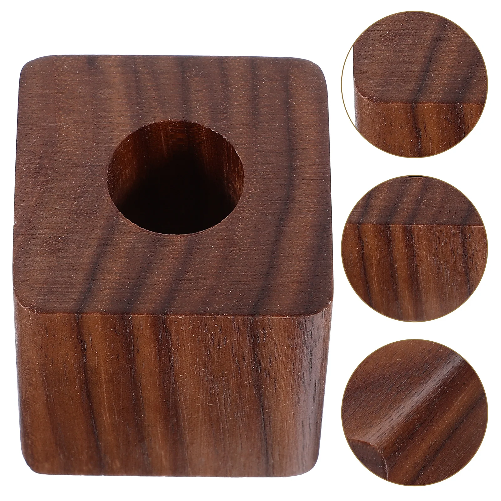 Walnut Pen Stand Writing Holder Single Cup for Desk Students Office Home Refined