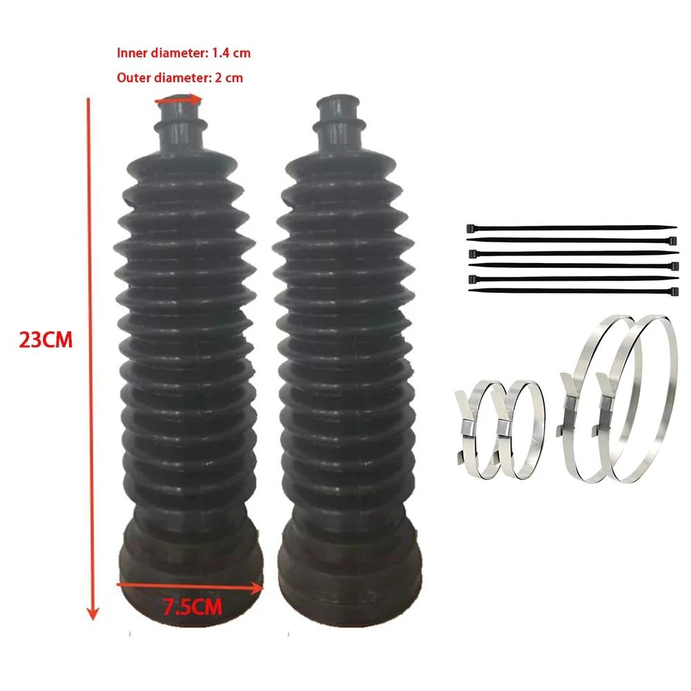 Car Silicone Steering Rack And Pinion Bellows Boot Kit Stainless Steel Clamp And Cable Ties Left And Right