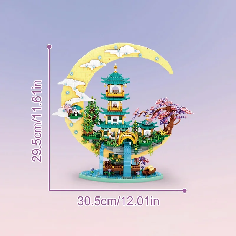 4288 قطع اللبنات الصغيرة Led قوانغان الجنية قصر بناء لعبة الطوب للأطفال بنين بنات هدية عيد ميلاد الجمعية اللعب