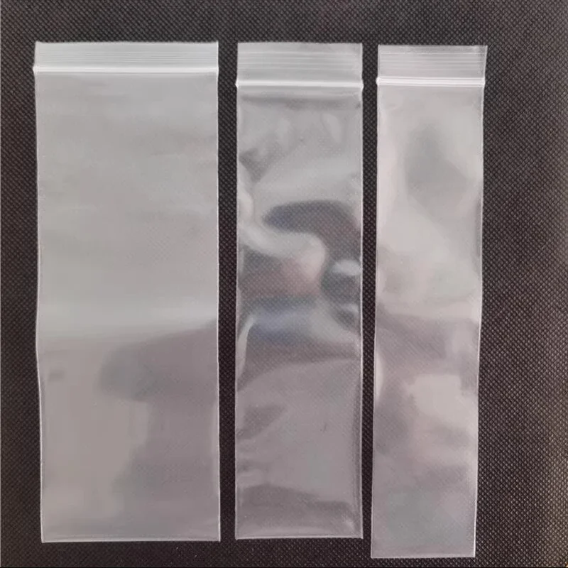 100pcs 0.12mm Transparent Long Strip Self Seal Bag Slender PE Zip Sealed Bag Plastic Slim Moisture-proof Storage Packing Bags