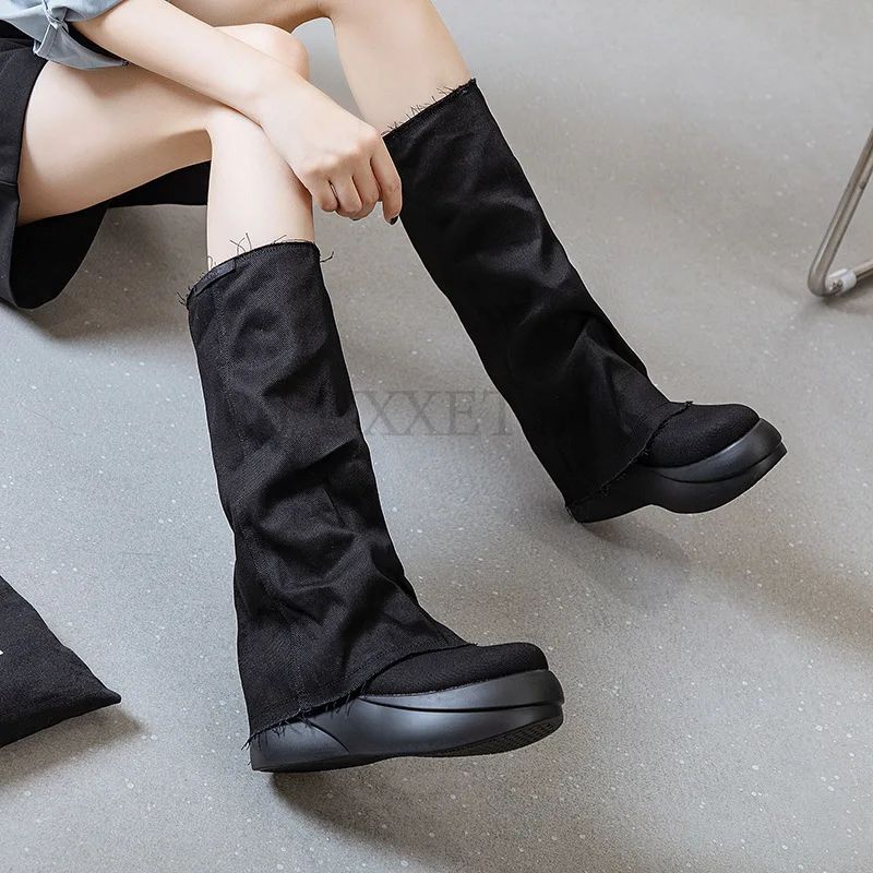 Fashion Hidden Heel Woman Long Over-the-knee Boot Warm Plush Women\'s Winter Thigh High Boots for Women  Platform  Shoes