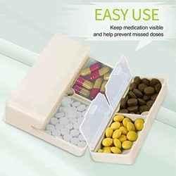 Daily Medicine Organizer 7 Compartments Portable Tablets Case Travel Medicine Organizer Folding Design Tablets Box