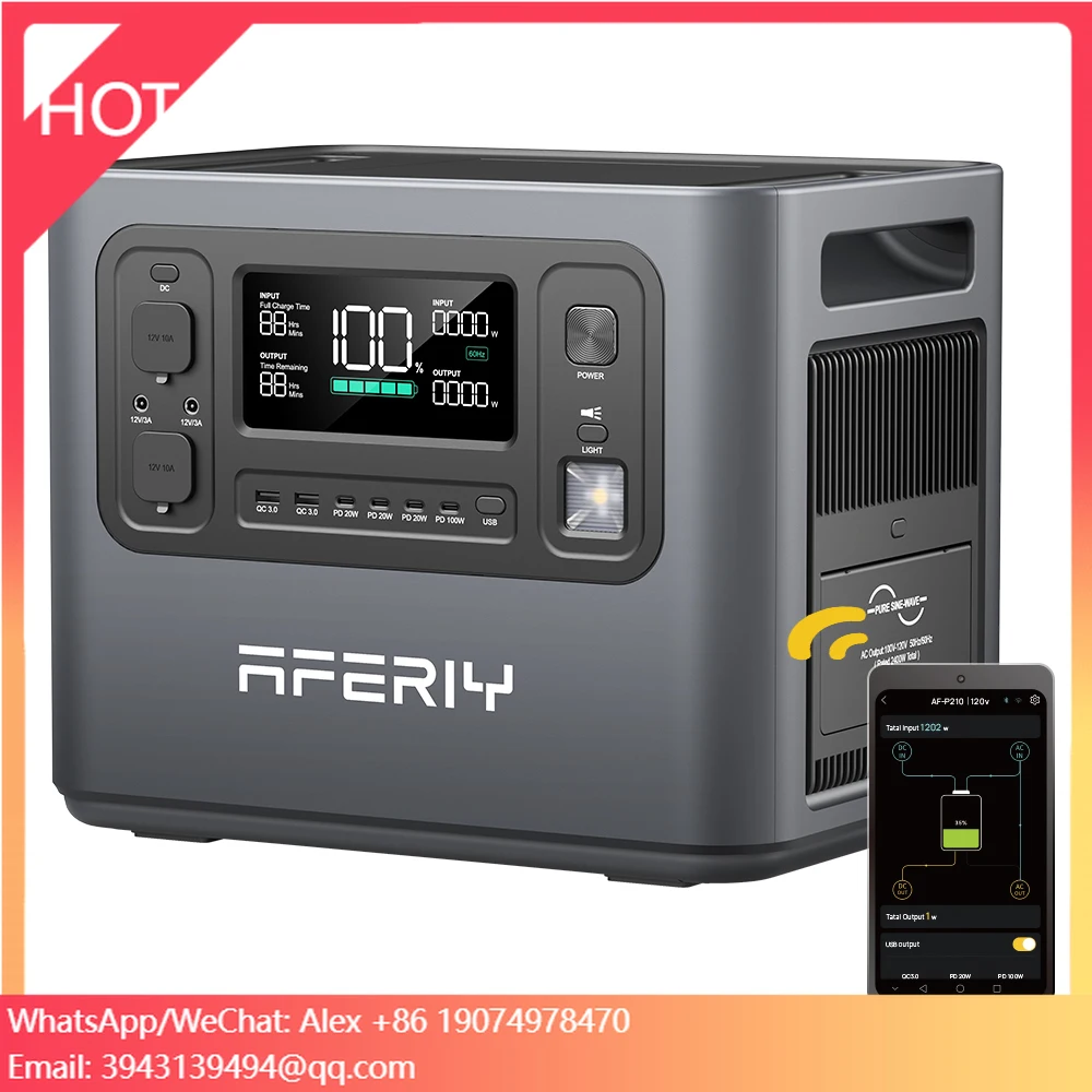 

AFERIY P210 Portable Power Station Lifepo4 Lithium Battery DC Power Inverters Portable Power Station