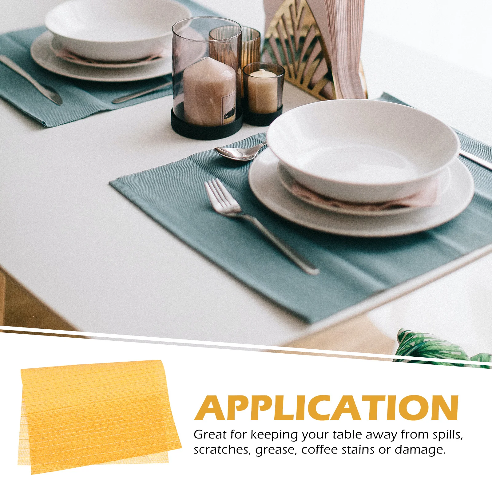 

6pcs Striped Heat Insulating Table Mats Non-Slip Anti-Scald Dining Placemats For Kitchen Home Hotel Outdoor Patio Pvc Polyester