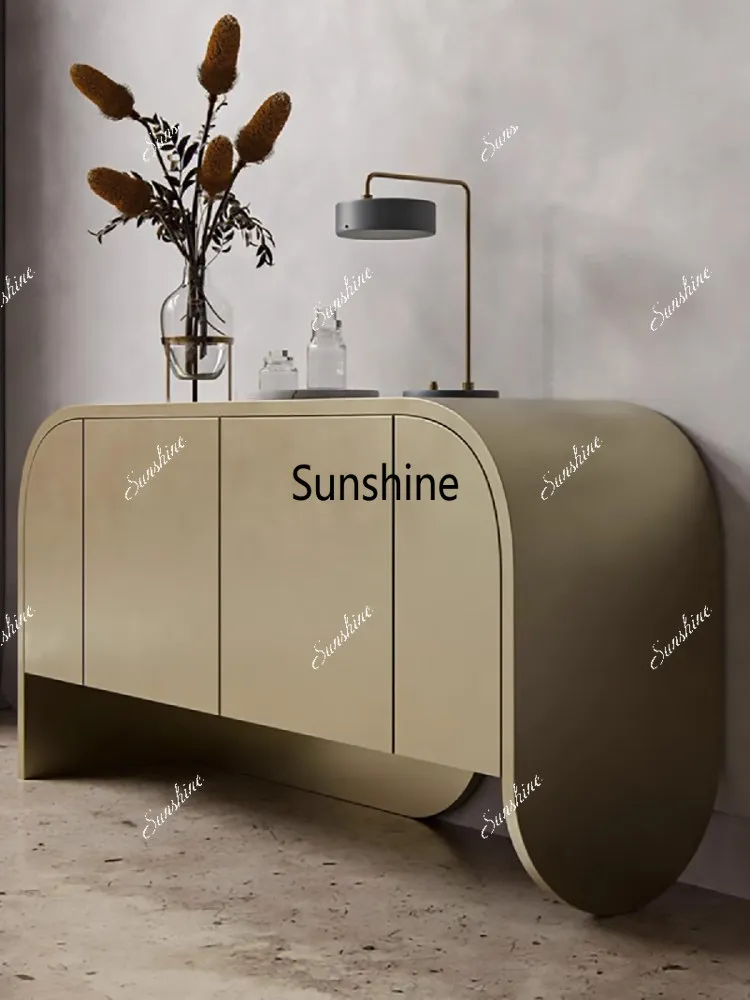 

Italian style wabi-sabi wind entry porch cabinet integrated living room locker