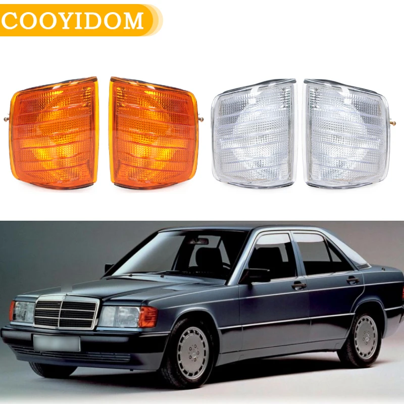 Car Front Corner Lights White/Yellow Turn Signal Light Housing For Mercedes Benz W201 E200 E220 E230 E280 E320 Without Bulbs