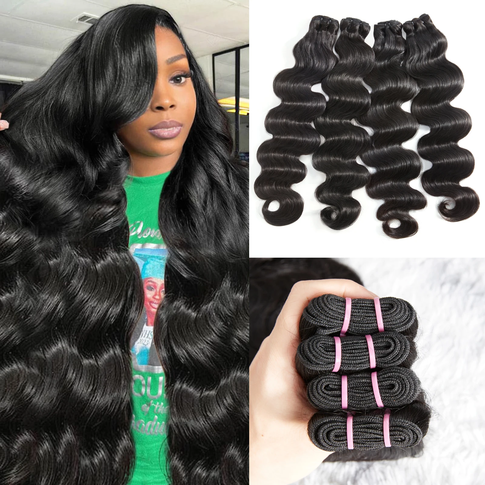 

Body Wave 20 22 24 26 Inch Bundles Human Hair Natural Black Virgin Hair Weave Brazilian 4 Bundles Human Hair Extensions On Sale