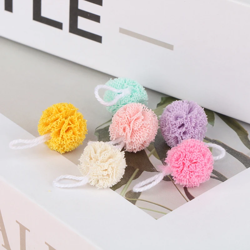 3Pcs Doll House Mini Simulation Bath Ball Towel Small Cloth Doll Miniature Bathroom Scene Bath Flower Model Decor Accessories