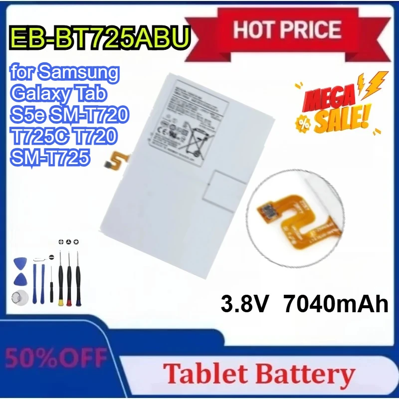 

Новый аккумулятор для планшета EB-BT725ABU 3,8 В 7040 мАч для Samsung Galaxy Tab S5e SM-T720 T725C T720 SM-T725 с инструментами