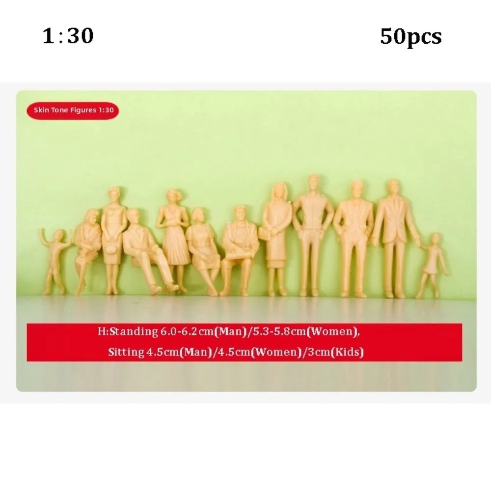 100pcs 1:300/1:200/1:100/1:150/1:75/1:50/1:30/1:25 Scale Model Building People Figures Mixed Color Passengers Train Scenery