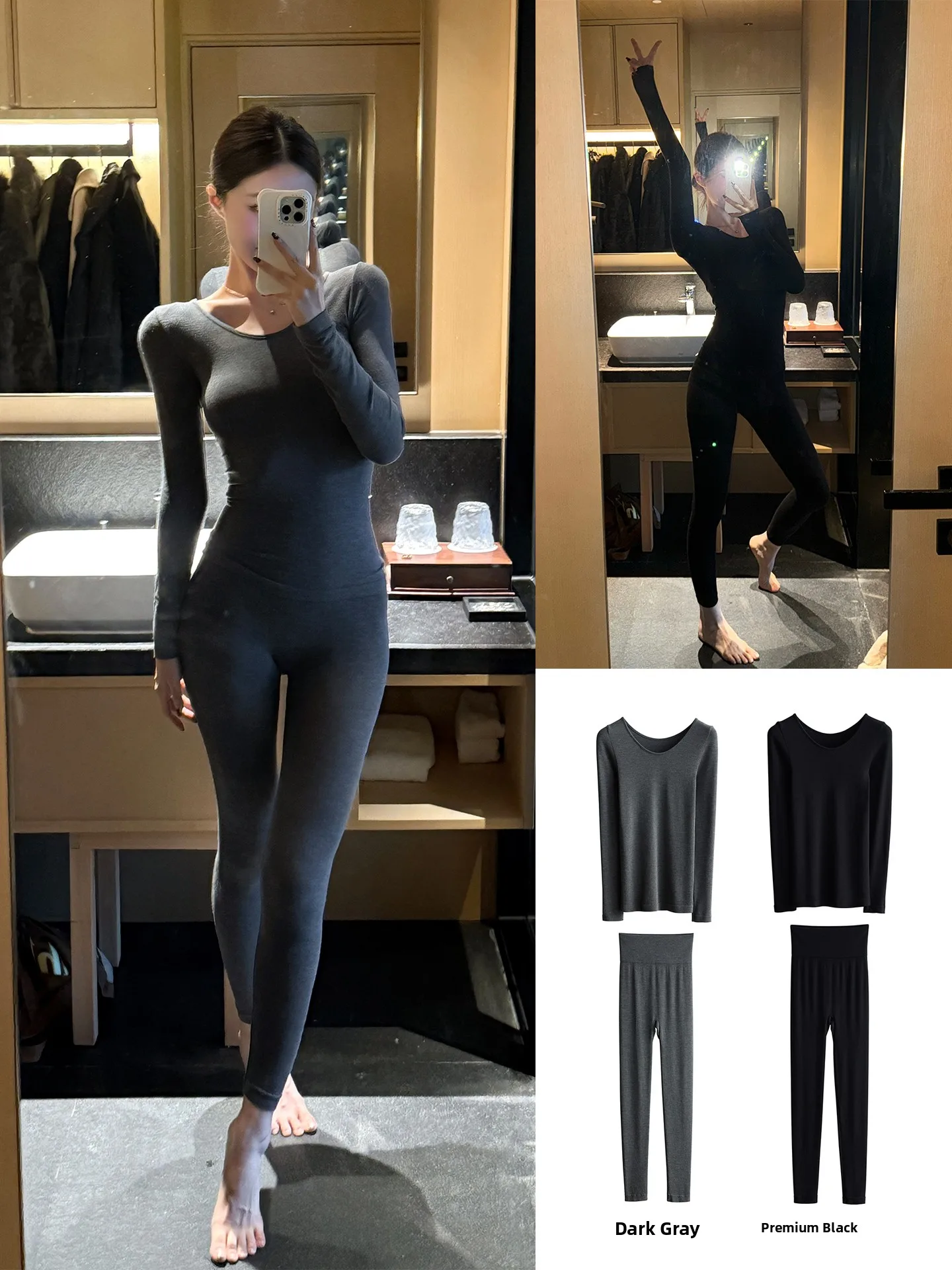 

Теплый самонагревающийся комплект East Asian Silk Li an Camere, женский модный повседневный комплект Long Sve, зимний ансамбль из двух предметов