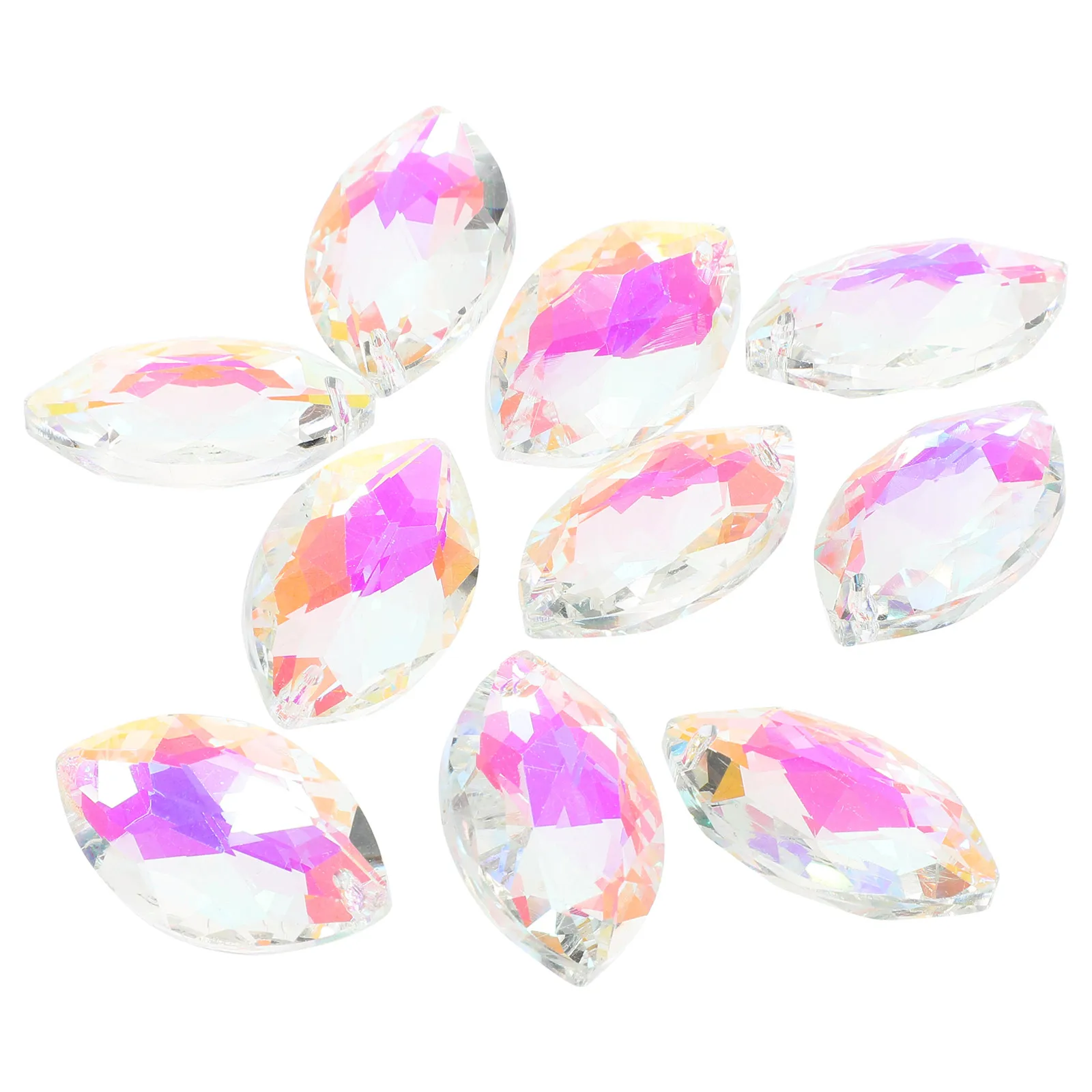 

10 Pcs 38mm AB Color Crystal Marquise Beads Shiny Glass Pendants DIY Crafts Curtain Making Earrings Jewelry Parts Accessories
