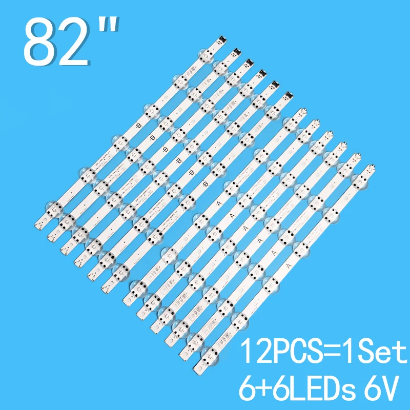 

6V 6+6 light 449mm+468mm 12pcs LED Backlight For LG 82UM7600 82UM8070PUA 82UN8570PUC LGIT_ 82UM75_ R2 Y19.5 Trident 82UM75_ A B