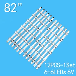 6V 6+6 light 449mm+468mm 12pcs LED Backlight For LG 82UM7600 82UM8070PUA 82UN8570PUC LGIT_ 82UM75_ R2 Y19.5 Trident 82UM75_ A B