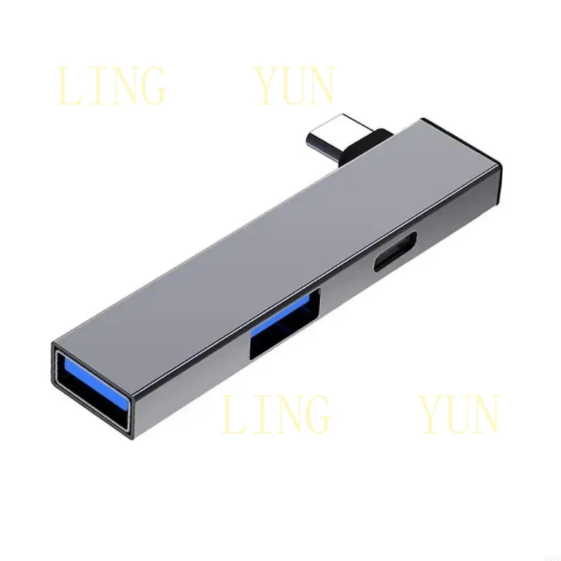 Z  Compactly Aluminum USB C Hub USB3.0 Hub Type C to Type C and Double USB Port Hub