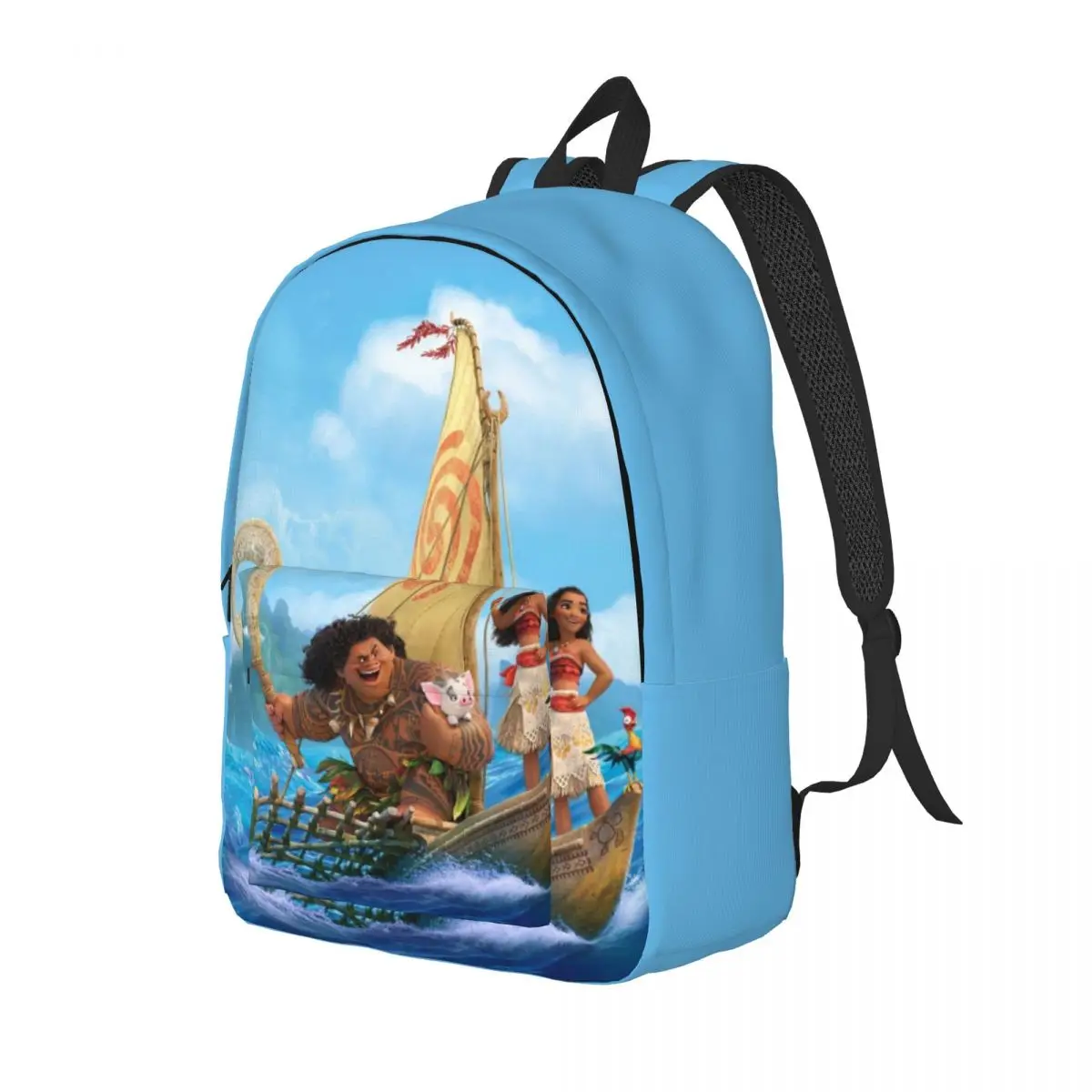 Custom Moana Canvas Backpacks for Men Women Water Resistant School College Bag Printing Bookbag