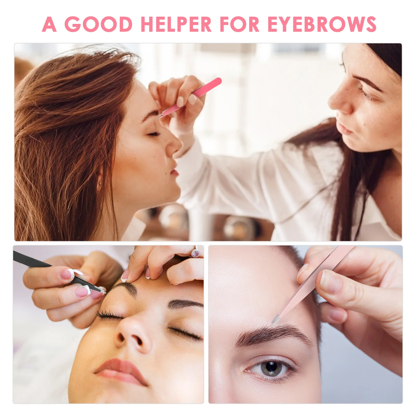 Pinzas para cejas coloridas, punta puntiaguda de acero inoxidable para aplicación de pestañas, herramienta para dar forma a las cejas, pinzas de maquillaje, 4 Uds.