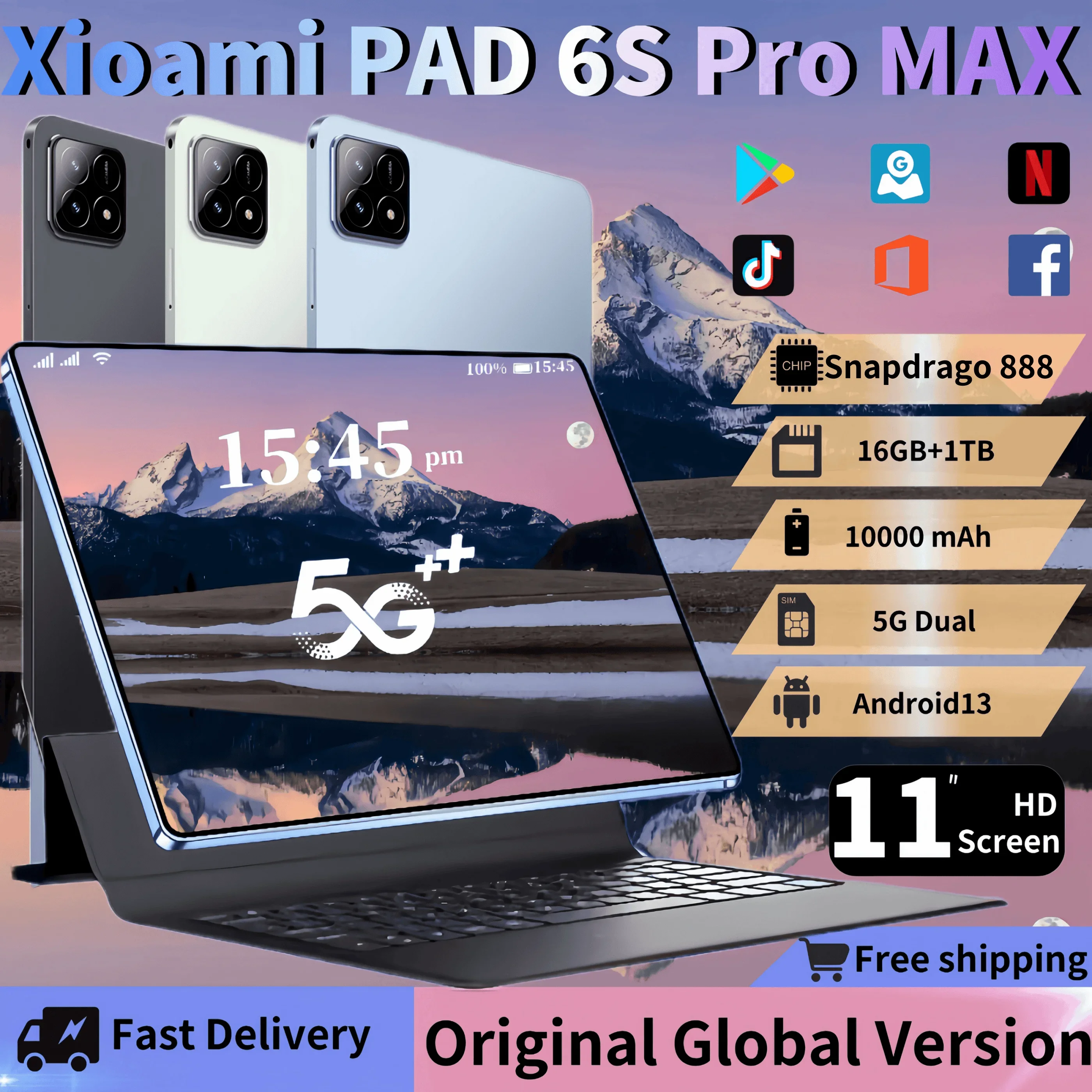 

2024 оригинальный XioaMl Pad 6S PRO глобальная версия Snapdragon888 планшет Android 13 16 ГБ + 1 T 11 дюймов 5G Dual SIM PhoneCall WiFi Mi Tab