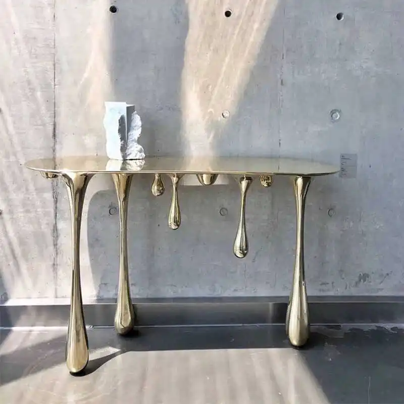 

Creative electroplating special-shaped coffee table, fiberglass reinforced plastic paint magma water drop Xuanguan platform