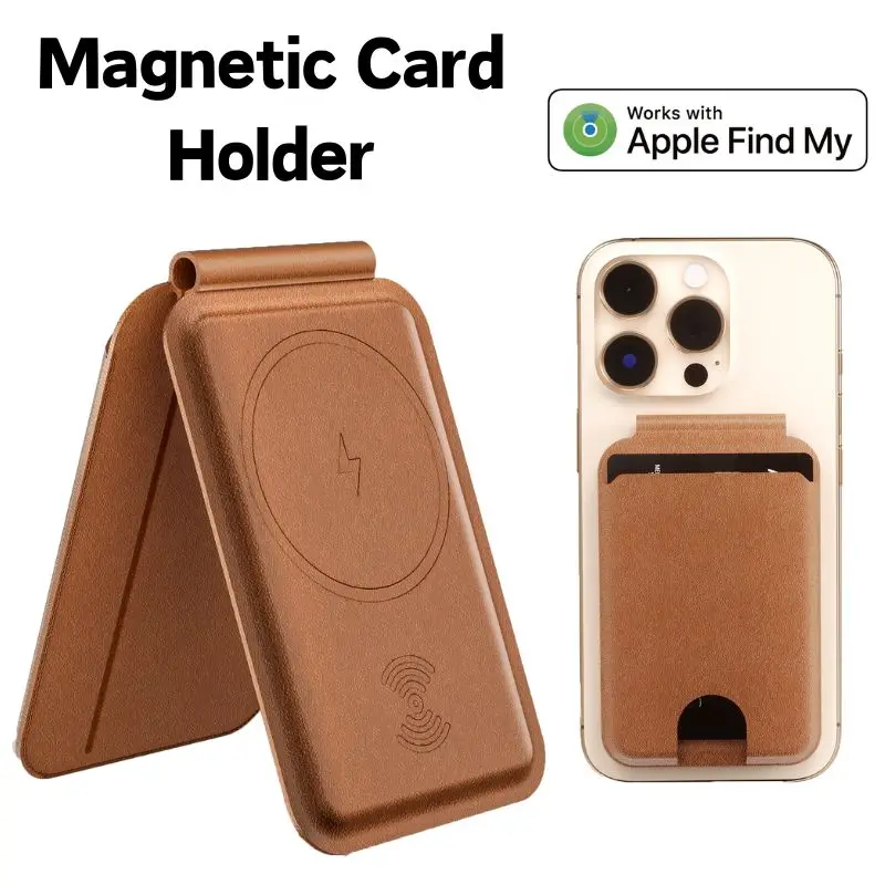 

Magsafe wallet card holder work with find my (Ios Only) App wallet Tracker Card Holder Magnetic Wallet With Wireless Charging