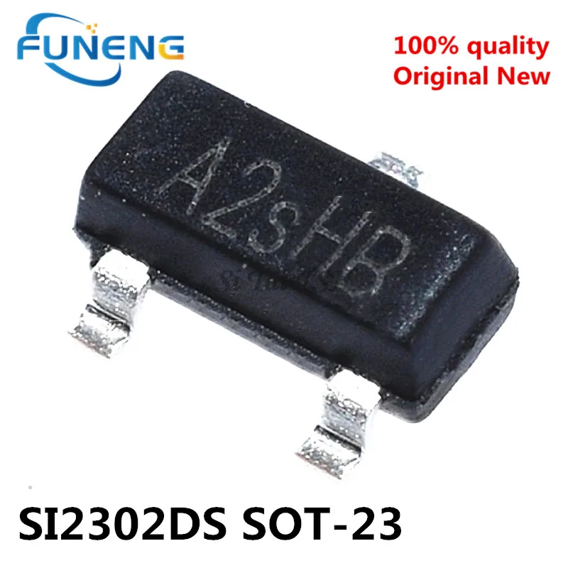 100PCS SI2302DS SOT-23 SI2302 A2SHB SOT23 2.5A/20V SOT SMD MOSFET field effect transistor