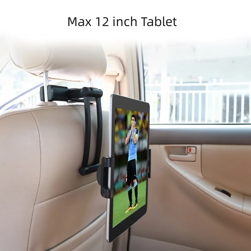 Car Rear Seat Headrest Aluminum Alloy Bracket, Portable Tablet Phone Holder, ABS Silicone Material Support for Children, Fun