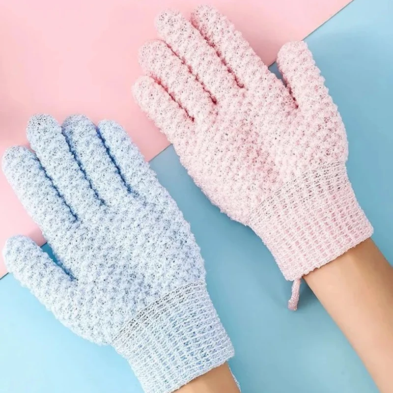 1PC Five Fingers Exfoliating Bath Glove Shower Scrub Towel Body Dead Skin Remover Bath Mud Cleaning Massage Shower Tool ﻿