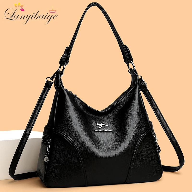 

Designer Luxury Handbags 2025 New Vintage Soft Leather Tote Bags For Women Multi-pocket Shoulder Messenger Bags High quality Sac
