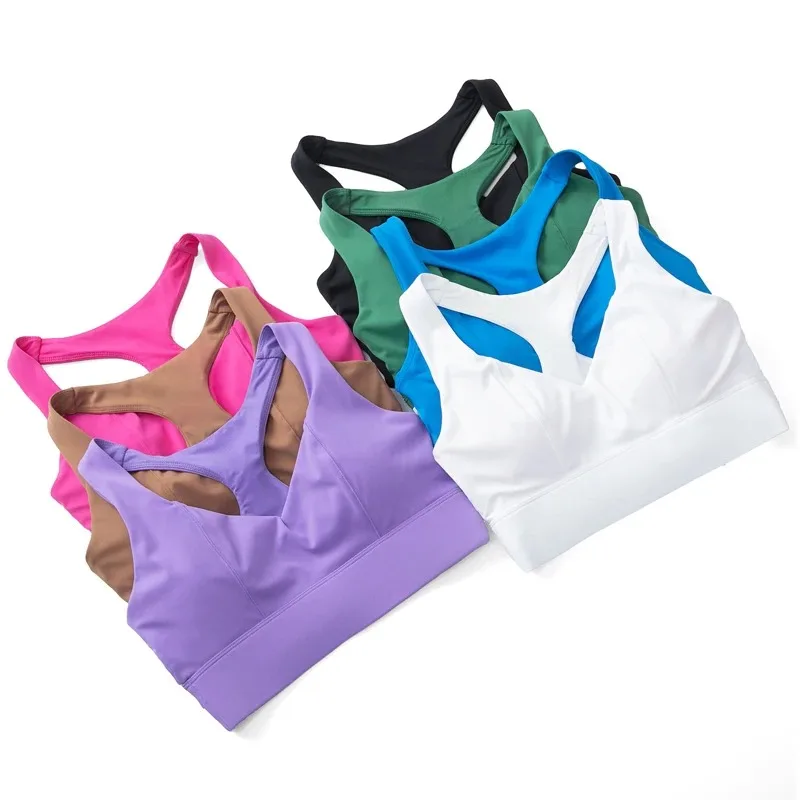Women Fitness Yoga Bra Stretchy Soft Gathered Push Up Sports Underwear High Imapact Gym Crop Top Breathable Workout Clothes