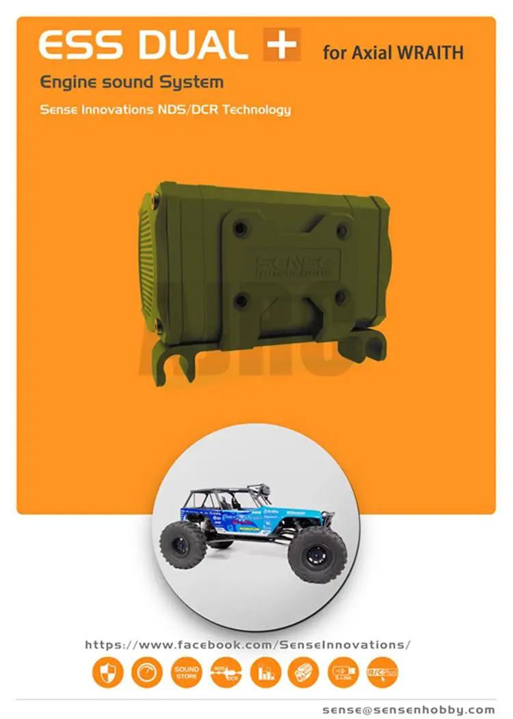 Ess-dual Dual Dual Horn Simulation Sound Group Engine Sound mit Halterung für Trx-4 Trx6 Scx10 D90 Axial Engine Sound Simulator – Detail 3
